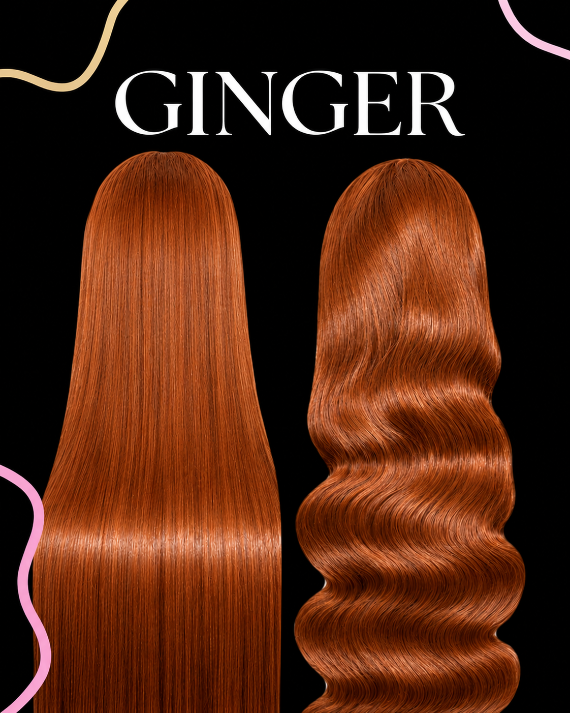 13x6 Ginger Transparent Frontal Wigs (Wig + Install System)